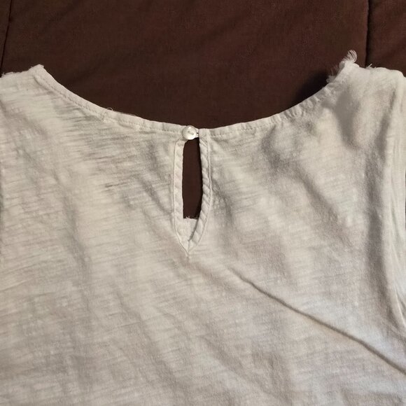 J Crew Ladies White Sleeveless Airy Tank Top w Front Ruffles Cotton S Small Good - Picture 11 of 13